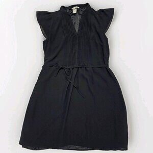 H&M Black Light Chiffon Shirt Dress Lightweight Size 8 Boho Career Summer Fall